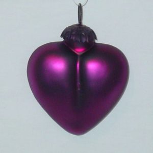 Herz Glas 8 cm, violettc matt