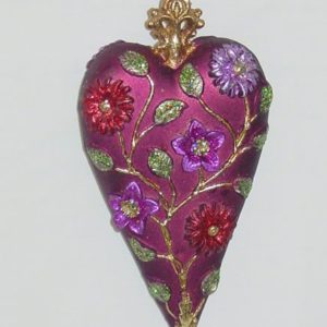 Herz Kunstharz, 11 cm, violett