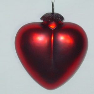 Herz Glas 13 cm, rot matt