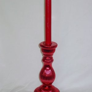 Kerzenhalter Glas, 21 cm, rot