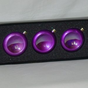 Box 3er Set Schalenkugeln violett 9 cm