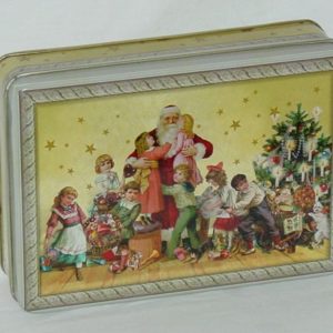 Santa mit Kindern, Blechdose 14 x 10 x 3,5 cm