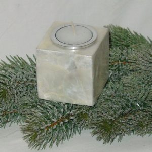 Teelichthalter Perlmutter Kubus (6,5 cm)