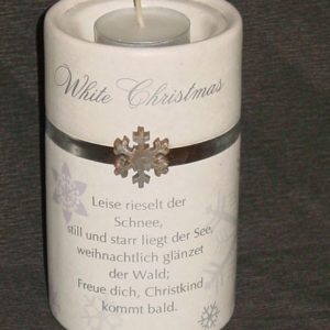 Teelichthalter White Christmas, 16 cm