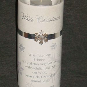 Teelichthalter White Christmas, 19 cm