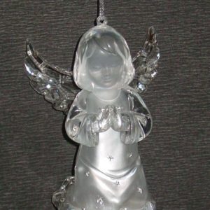 Engel acryl mit Licht - kniend (12 cm)
