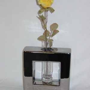 Vase eckig, Art-silber (17 cm)