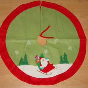 Filzdecke grün-rot, Weihnachtsmann (91 cm)