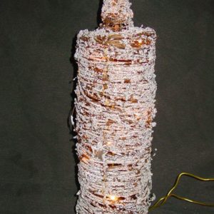 Kerze Frost, Rebe (60 cm), mit Lichterkette