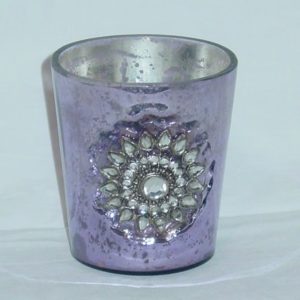 Windlichthalter Juwelen, antik hell lila, 7 cm