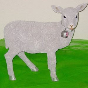 stehendes Schaf mit Glocke, crme (50 x 21 x 50 cm)