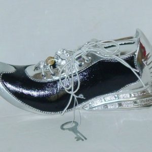 Sparkasse Schuh schwarz silber