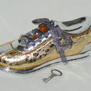Sparkasse Schuh silber gold