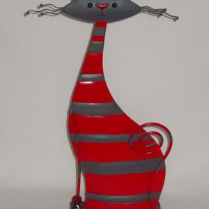 Katze Zora rot grau, 34 cm hoch