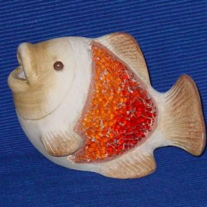 Fisch Mosaik rötlich, 12 cm