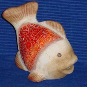 Fisch Mosaik rötlich, 12 cm