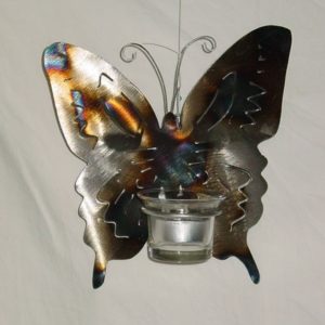Schmetterling Teelichthalter, metall-lackiert, 20 cm