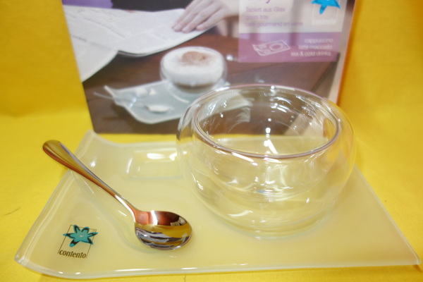 Trayci für Cappuccinotasse Glas – Bild 2