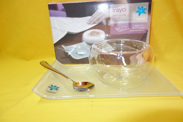 Trayci für Cappuccinotasse Glas